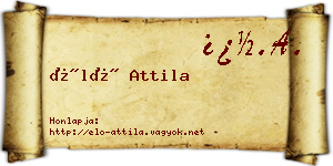 Élő Attila névjegykártya